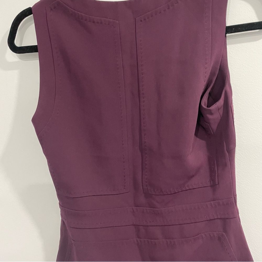 DVF Diane Von Furstenberg Burgundy Purple Midi Dress Size 2 - Picture 5 of 9